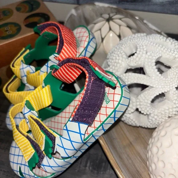 MINI MELISSA  Ioio + Fabula Inf Sandal, Yellow & Blue  NIB SZ12 - Picture 2 of 7